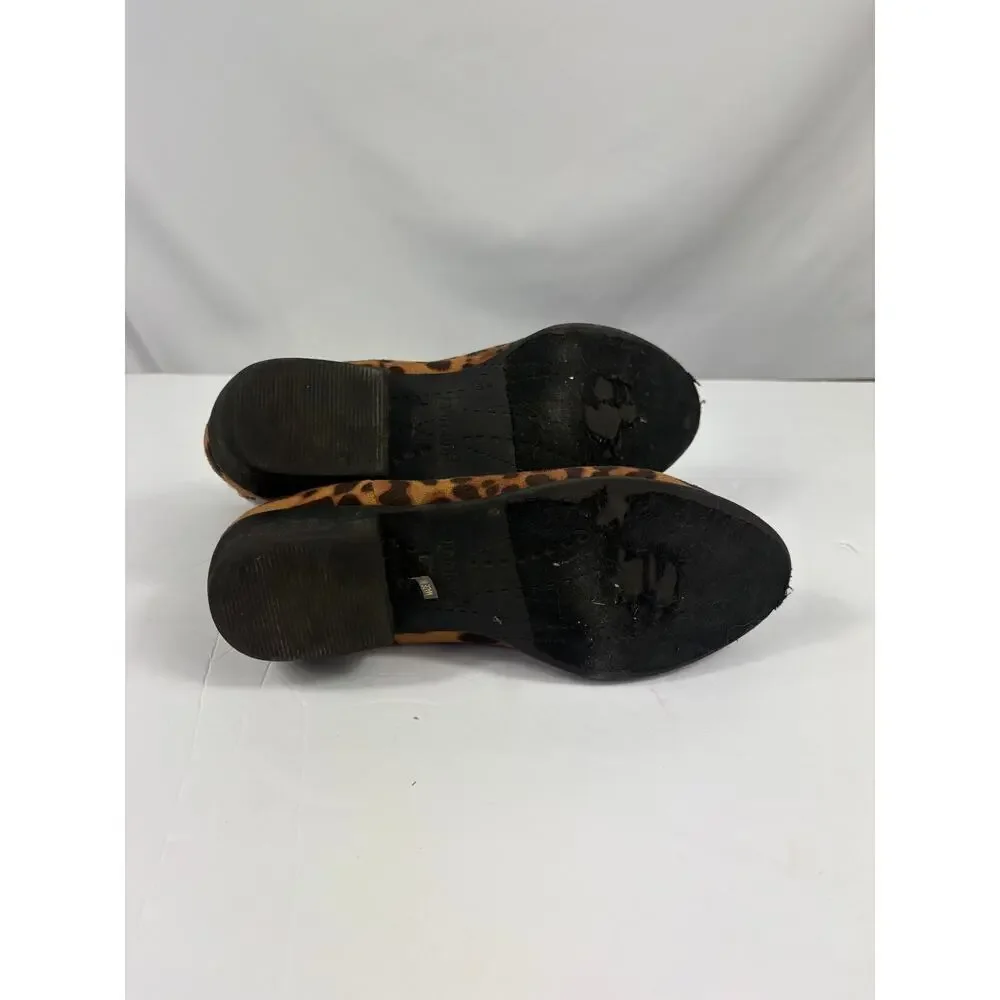 Bamboo Leopard Print Pull on Booties Size 6